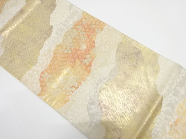 アンティーク　道長取りに古典柄織り出し袋帯（着用可）